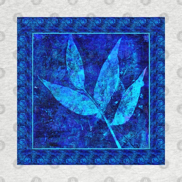 Leaf Square in Blue by Heatherian